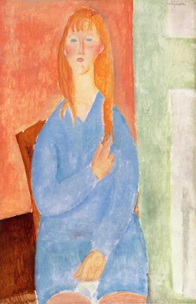 Amazon.co.jp: 16 点の絵画 青の少女 1919 アメデオ モディリアーニ